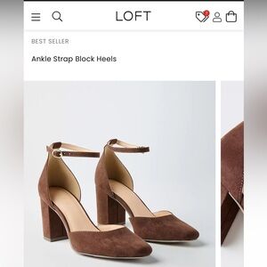 LOFT Brown Suede Block Heel Shoes